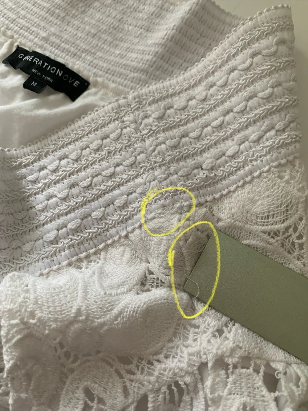 Generation Love Sonali Macrame Lace Mini Skirt, Cotton, Stark White, Medium